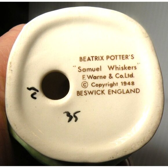 Beatrix Potters Beswick England Vintage Rare Samuel Whiskers Figurine 1948 Copyr - Picture 5 of 5